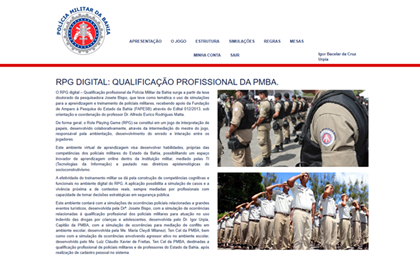 Ilustração de personagens de RPG pixelados saindo de uma tela de computador para uma ficha de personagem e um livro de regras, cercados por dados de RPG.